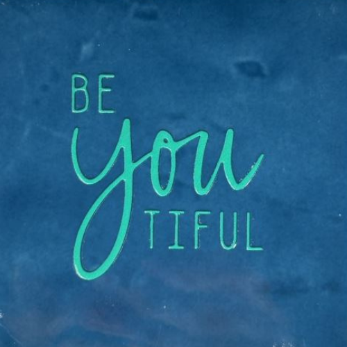 Tegeltje YETT - beYOUtiful d.blauw/turquoise