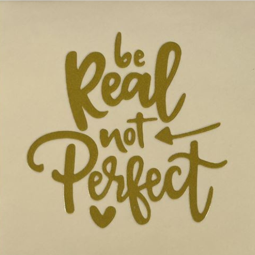 Tegeltje YETT - be real not perfect creme/goud