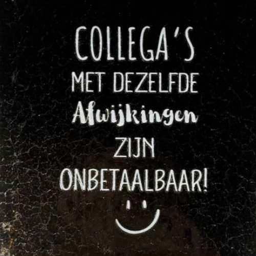 Tegeltje YETT - collega's afwijking zwart/creme