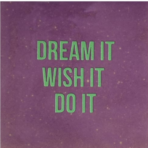 Tegeltje YETT - dream it wish it do it lila/mint