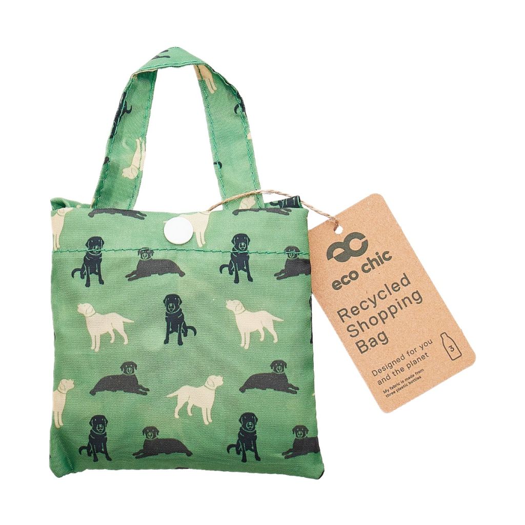 Opvouwbare shopper - groen labradors