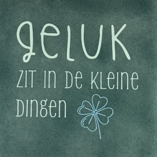 Tegeltje YETT - geluk zit in de kleine dingen groen/l groen