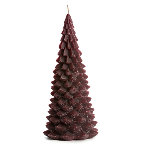 Kaars - Kerstboom - Aubergine - 13,5 x 30 cm