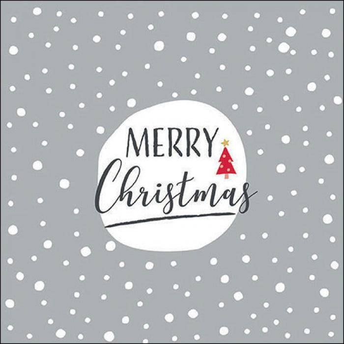Servietten - Merry Christmas grijs