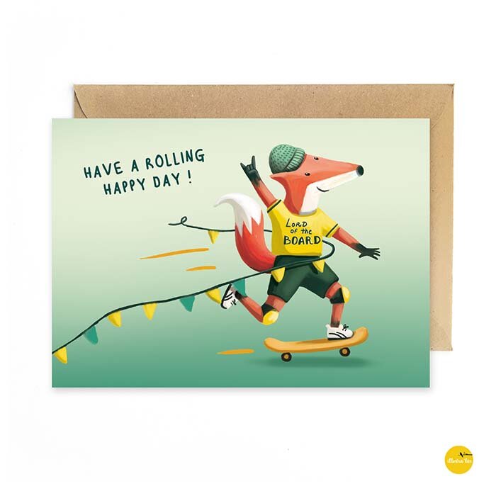 PK skatebord vosje Have a rolling happy day