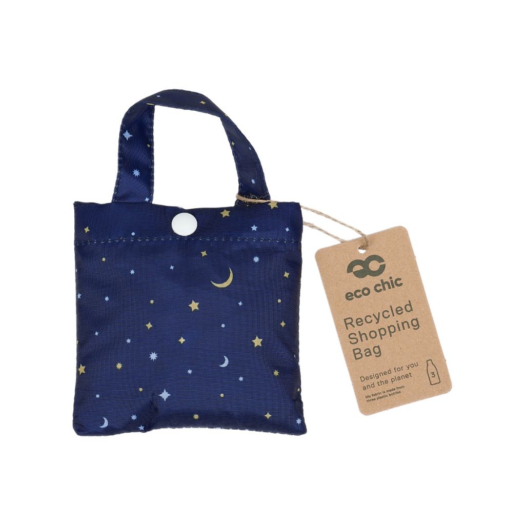 Opvouwbare shopper - blauw sterren en maan