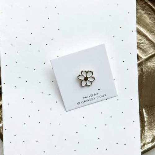 Pin | Mini bloemetje Wit