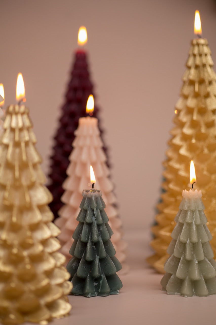 Kaars - Kerstboom - Eucalyptus - 10 x 20cm