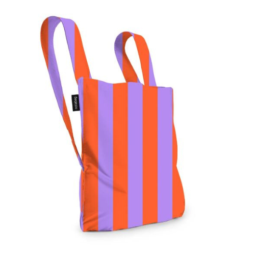 Notabag - Bag & Backpack - gestreept rood/paars