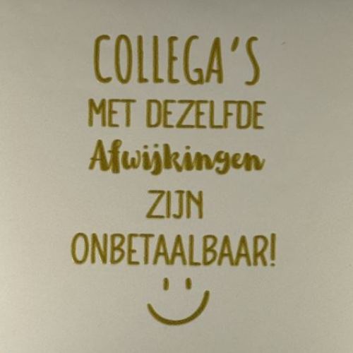 Tegeltje YETT - collega's afwijking creme/goud