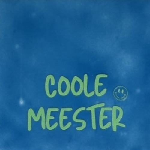 Tegeltje YETT - coole meester lichtblauw/mint