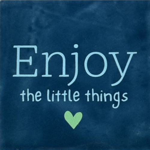 Tegeltje YETT - enjoy the little things donkerblauw/blauw(mint)