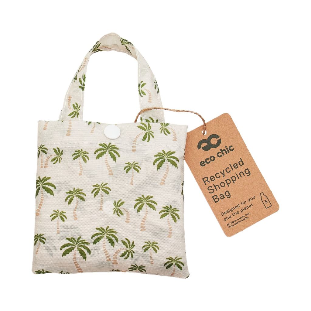 Opvouwbare shopper - beige palmbomen