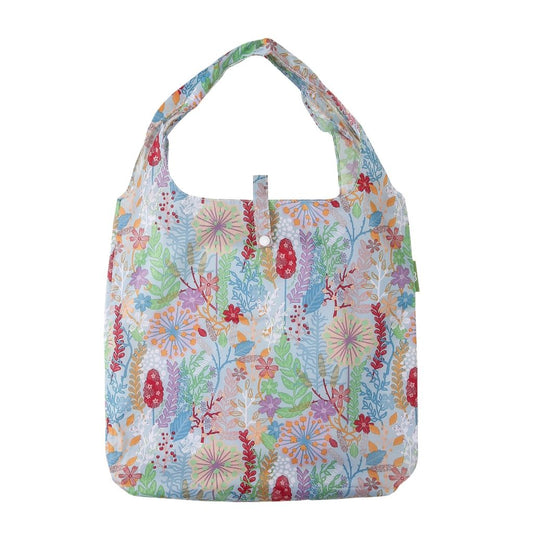Opvouwbare shopper - blauw veldbloemen