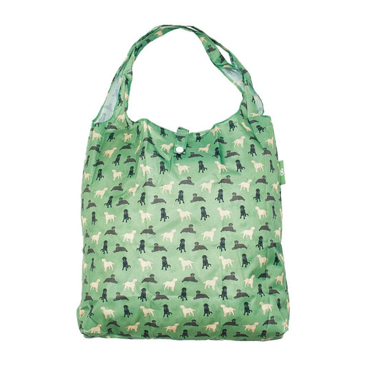Opvouwbare shopper - groen labradors