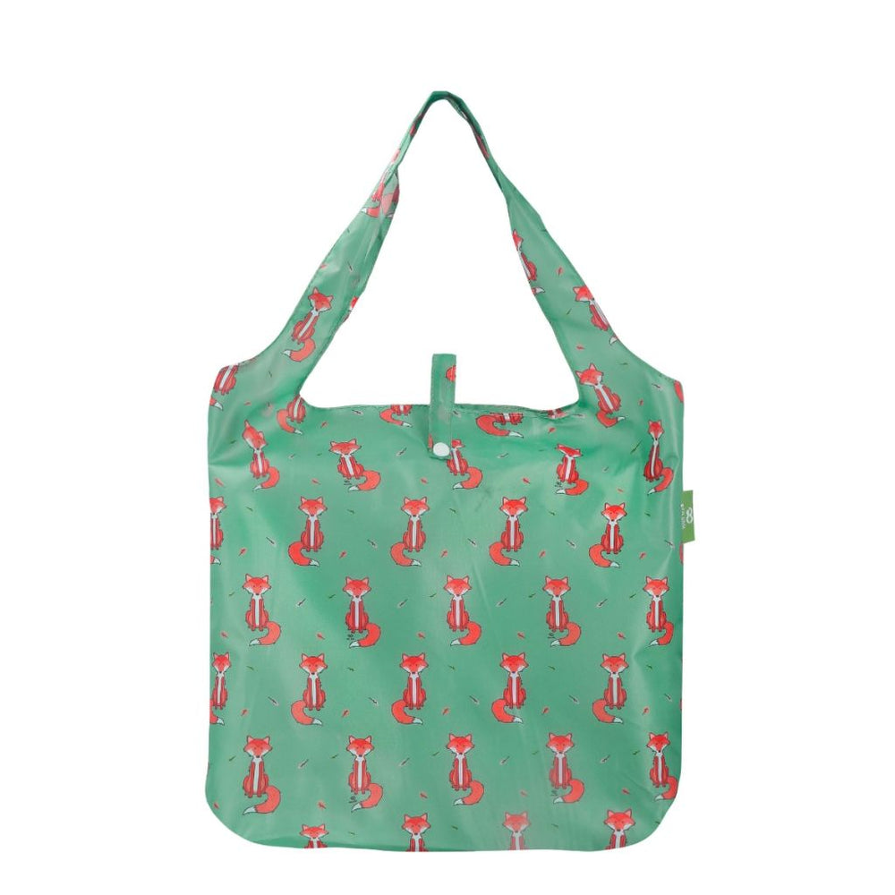 Opvouwbare shopper - groen vosjes