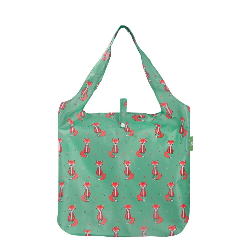 Opvouwbare shopper - groen vosjes