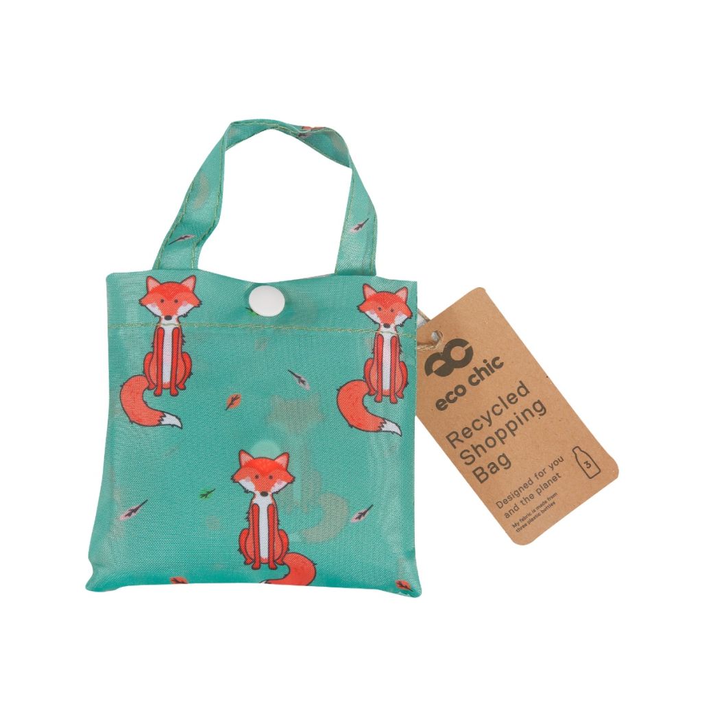 Opvouwbare shopper - groen vosjes