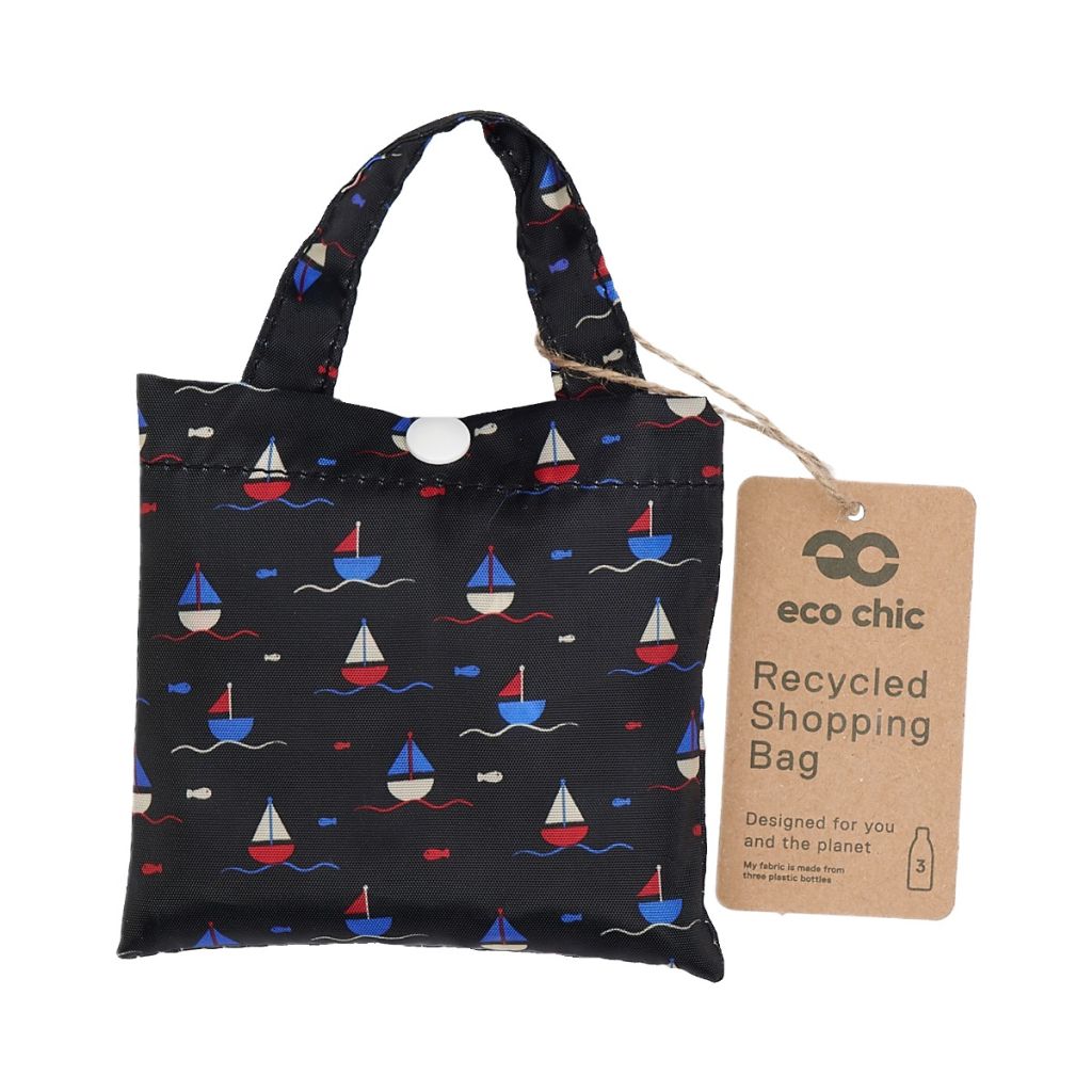 Opvouwbare shopper - navy bootjes