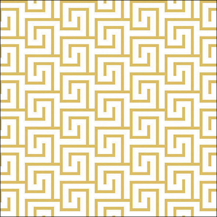 Servietten - Griekse sleutel wit/goud