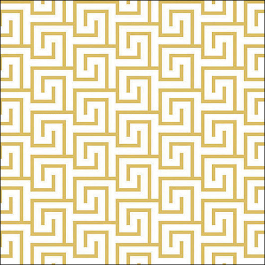 Servietten - Griekse sleutel wit/goud
