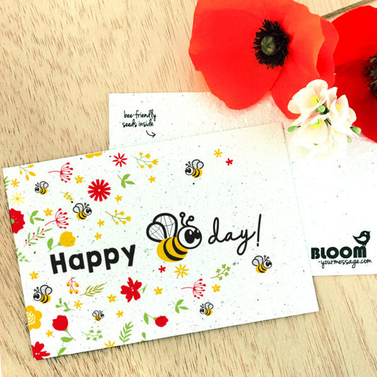 Bloeikaart - happy Bee day