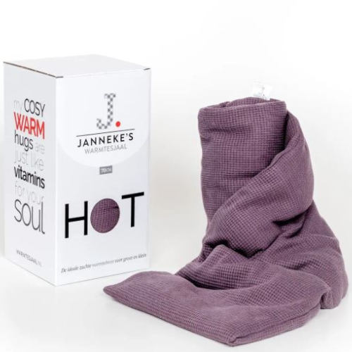 Warmtesjaal -  wafel dusty paars -  70 cm