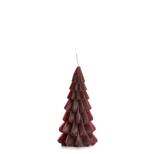 Kaars - Kerstboom - Aubergine - 6,3 x 12 cm