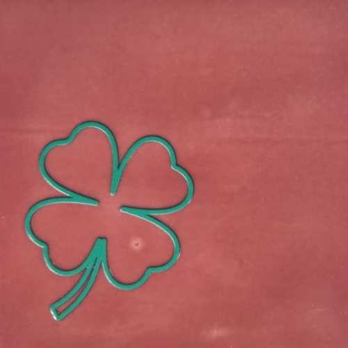 Tegeltje YETT- klavertje roze/aqua