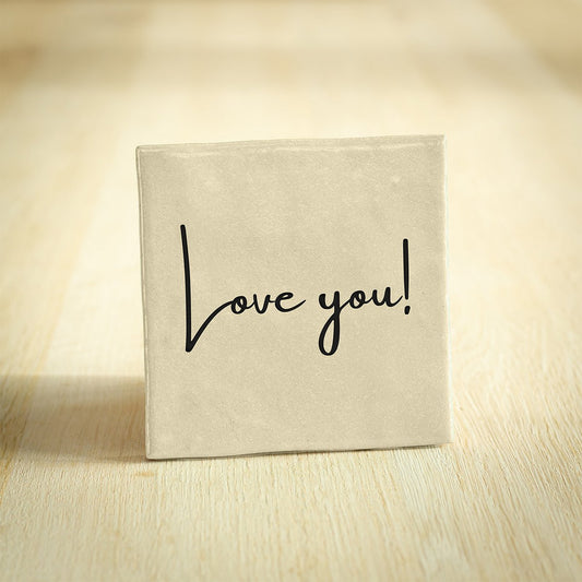 Tegeltje Love you - beige