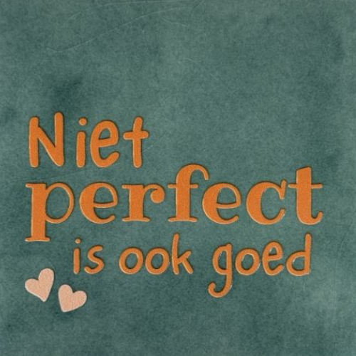 Tegeltje YETT- niet perfect is ook goed gr/oranje