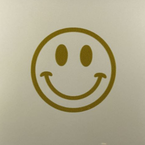 Tegeltje YETT- smiley creme/goud