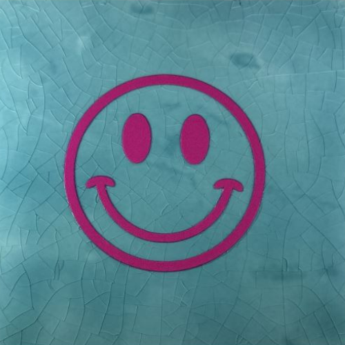 Tegeltje YETT- smiley groen/roze