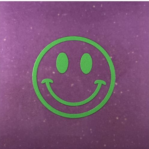 Tegeltje YETT- smiley lila/knalgroen