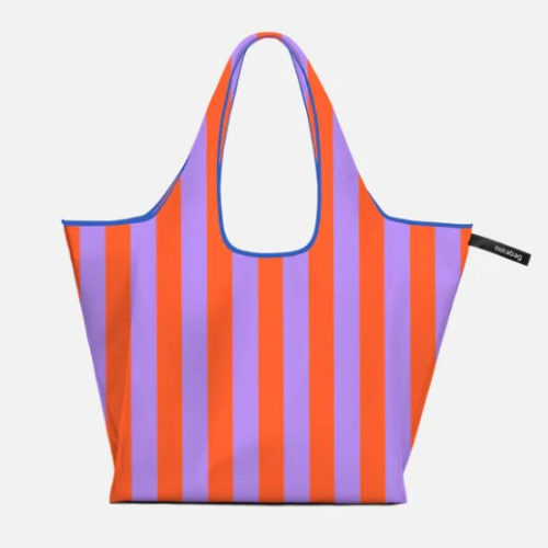 Notabag - Tote opvouwbare shopper - strepen oran/bl