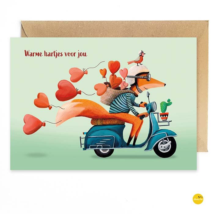 PK - Scooter vosje warme hartjes voor jou
