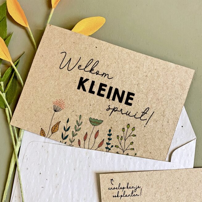 Bloeikaart - welkom kleine spruit