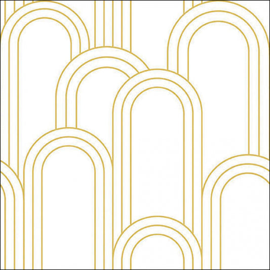 Servietten - geometrie wit/goud