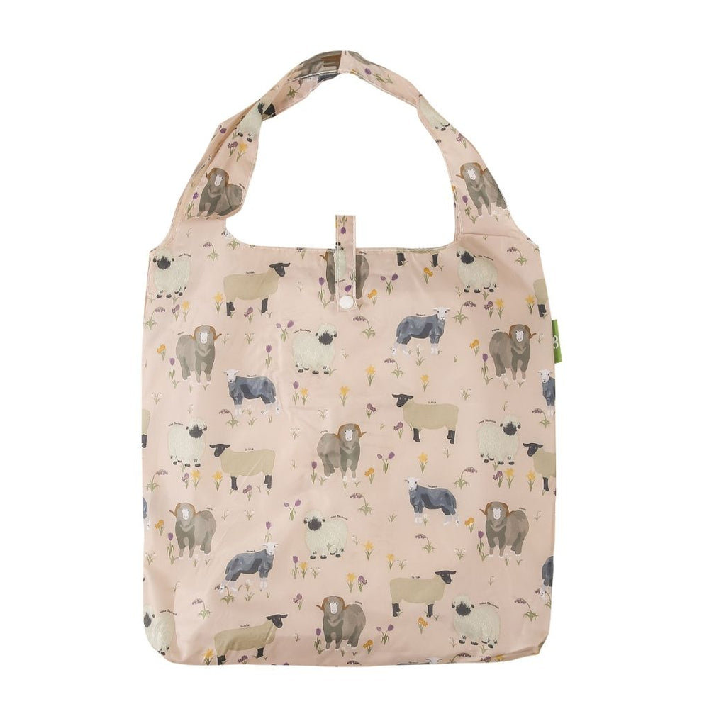 Opvouwbare shopper - beige schapen