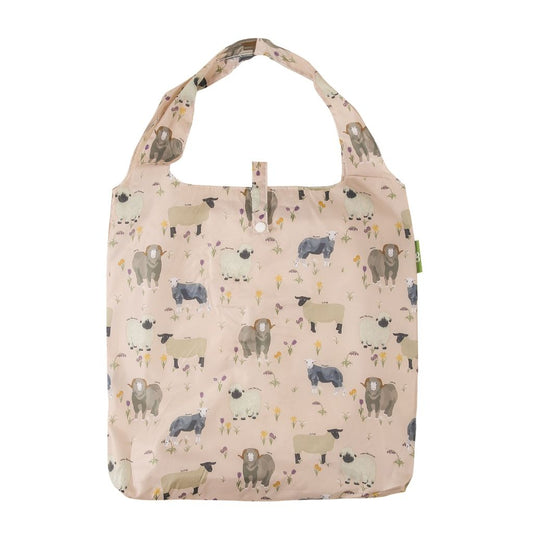 Opvouwbare shopper - beige schapen
