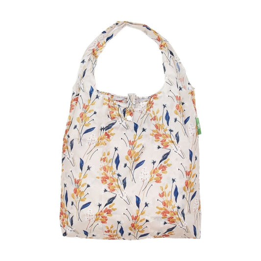 Opvouwbare shopper - beige wilde bloemen