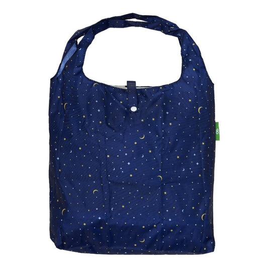 Opvouwbare shopper - blauw sterren en maan