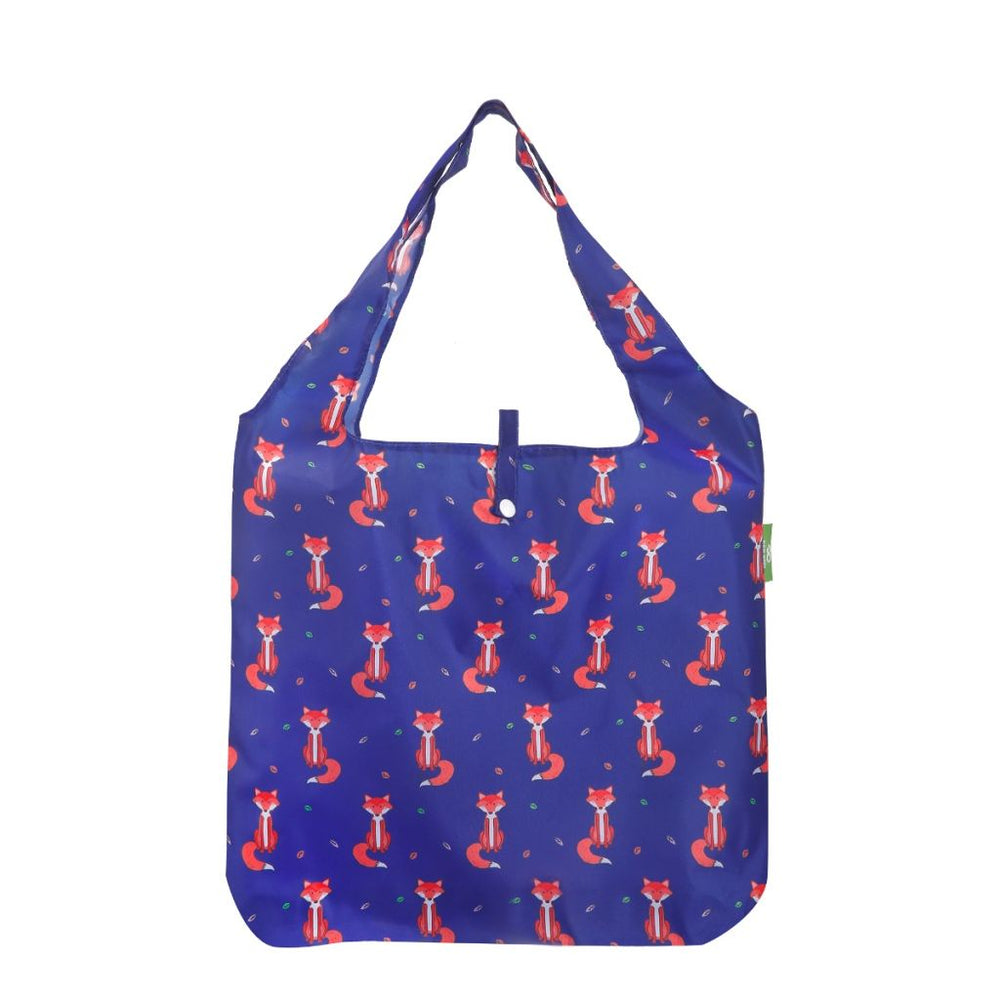Opvouwbare shopper - blauw vossen