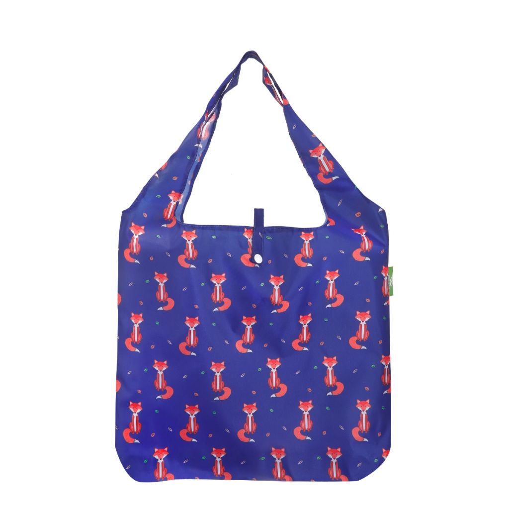 Opvouwbare shopper - blauw vossen
