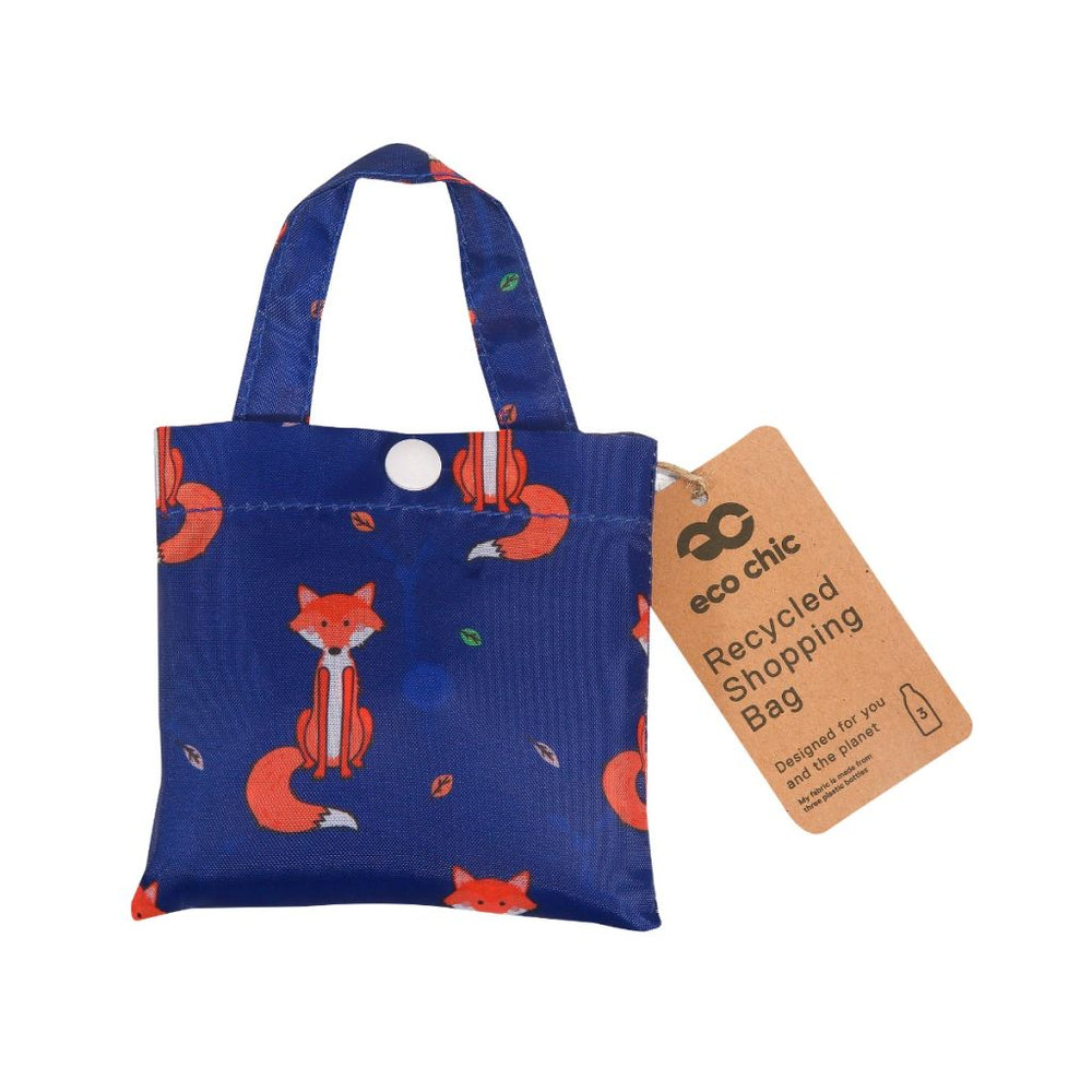 Opvouwbare shopper - blauw vossen