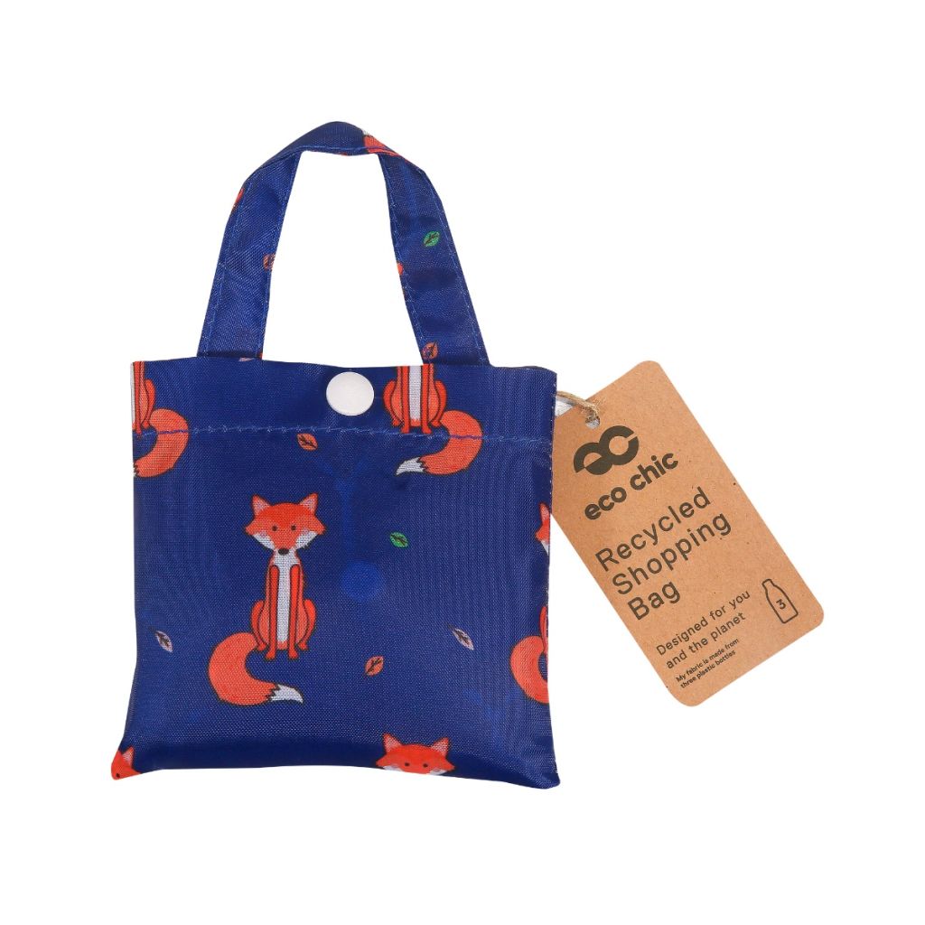 Opvouwbare shopper - blauw vossen