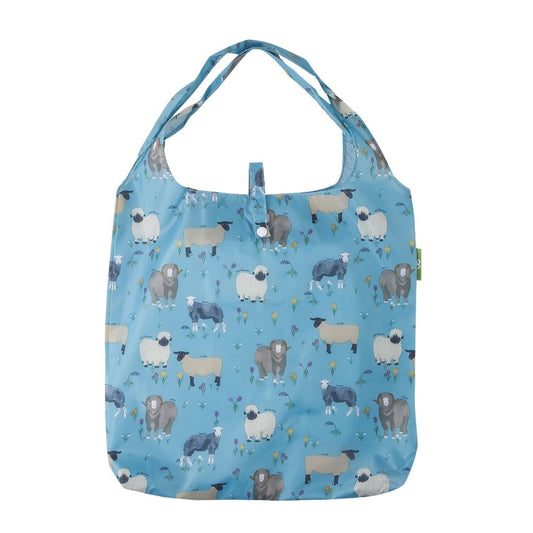 Opvouwbare shopper - licht blauw schapen